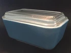 Pyrex 0502 Blue Glass Refrigerator Dish with Lid 1 1/2 Pint VTG USA Made