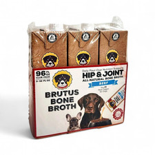 Brutus Beef Bone Broth, Adult Dog Joint Health Meal Topper, 32 oz, 3 Pack
