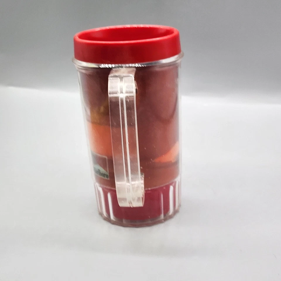 Vintage Marlboro Racing '91 Insulated Mug Red Plastic Handle Promo Tumbler Cup - Image 4 of 4