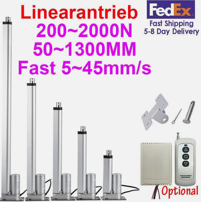 80N - 2000N Linearantrieb 12V Elektrischer Linear Actuator 500mm 800mm 1200mm