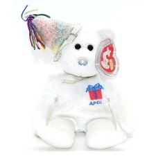 TY Beanie Baby April Birthday Bear 2002 Retired w Tag Protector
