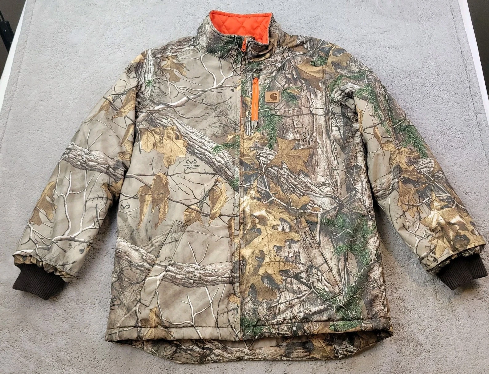 Carhartt Realtree Insulated Jacket Boys XL 18-20 Camo Orange Quilt Lined Hunting
