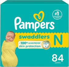 Pampers 84 Pack Swaddlers White Unisex Newborn 0 Disposable Baby Diapers
