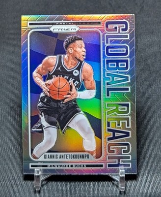 Giannis Antetokounmpo Global Reach Silver Prizm 2024-25 Prizm Basketball 4 Bucks