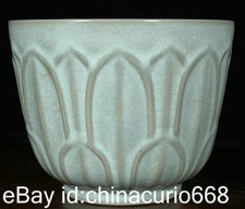 5.6" Old Chinese Ru Kiln Porcelain Dynasty Palace Lotus Flower Bowl Bowls