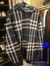 Burberry Hoodie navy blue Check Cotton Hoodie xxl