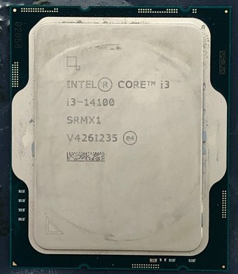 Intel  Core  i3 14100 processor 3.5 GHz, LGA 1700, 6 Cores, LGA 1700 - SRMX1