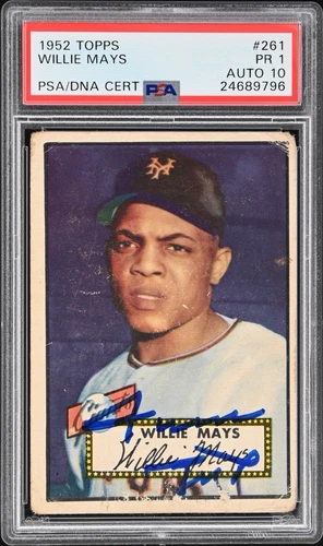 Willie Mays 1952 Topps #261 Rookie Autograph PSA 1 Auto 10 📈🐐💥 Iconic 