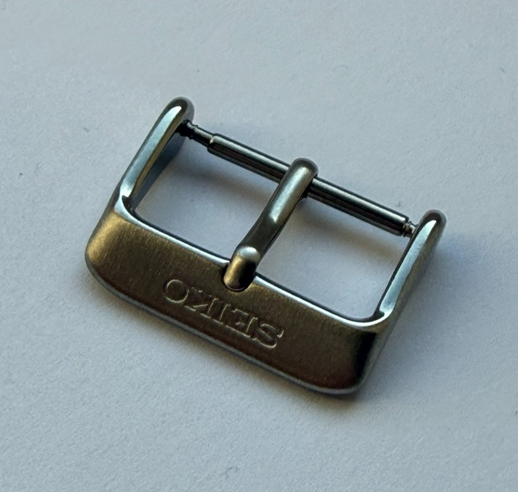 SEIKO　ヴィンテージベルト Genuine Original Seiko Brushed Steel Watch Pin Buckle 20mm Leather