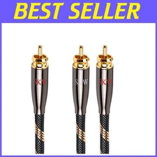 RCA Y Splitter Cable 1 Male to 2 Male Subwoofer Cord 9.8ft