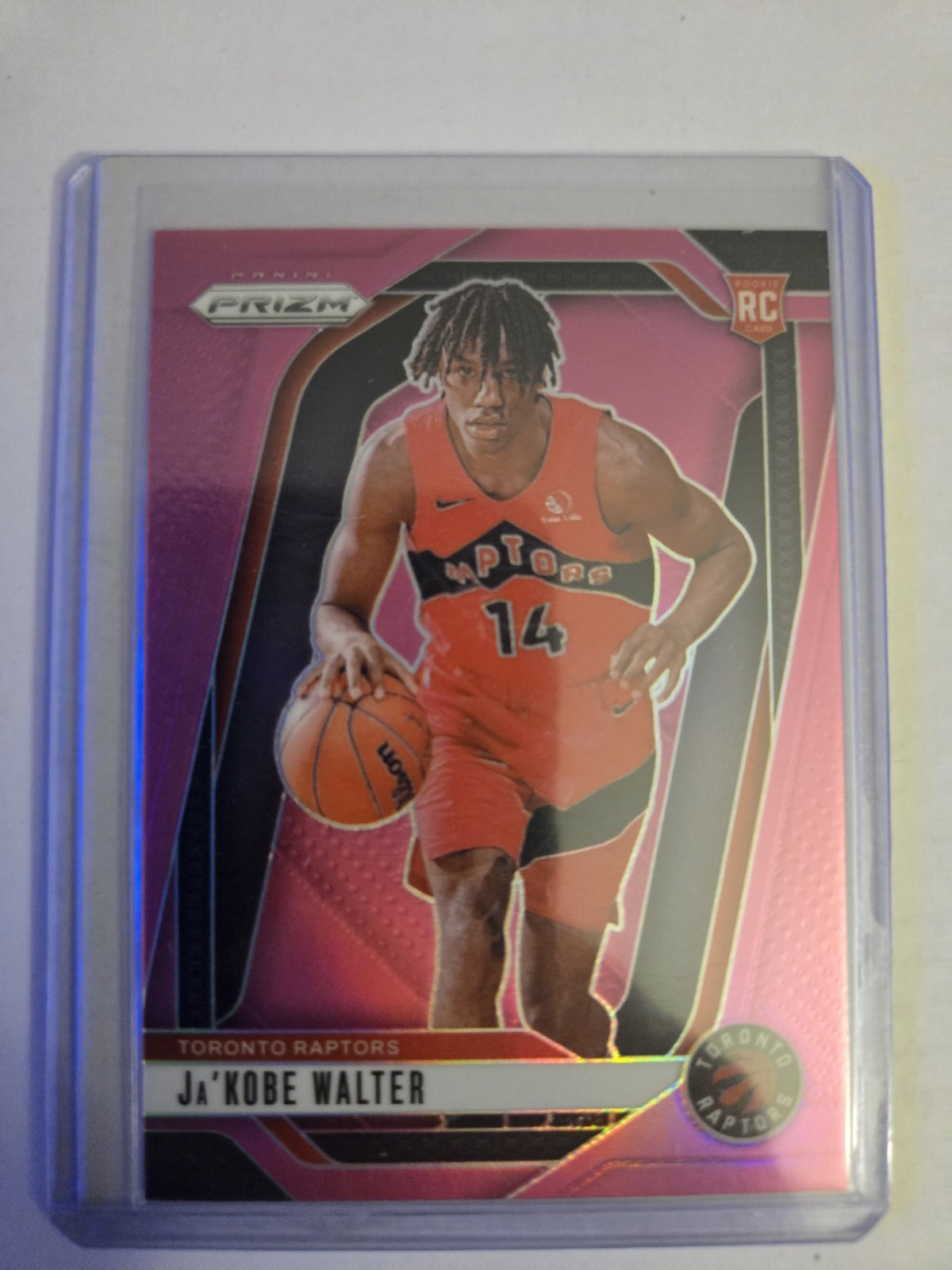 Ja’Kobe Walter 2024-25 Panini Prizm RC Pink Prizm /249 #223 Raptors