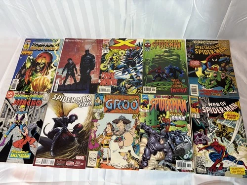 10 Old Vintage Comics Job Lot Bundle Marvel Dc Super Hero’s Hulk Spider-man