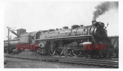 25E344 DARK ! RP 1940s/50s CANADIAN NATIONAL RAILWAY 4-8-4 LOCO #6233
