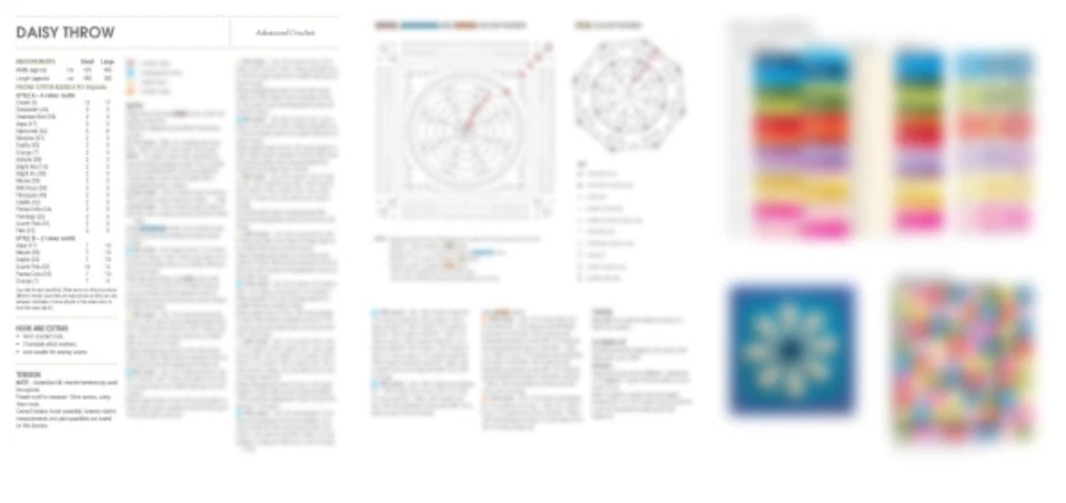 Patons 6 Page Leaflet #7025 Daisy Throw Crocheted In Patons Cotton Blend - Image 2 of 3