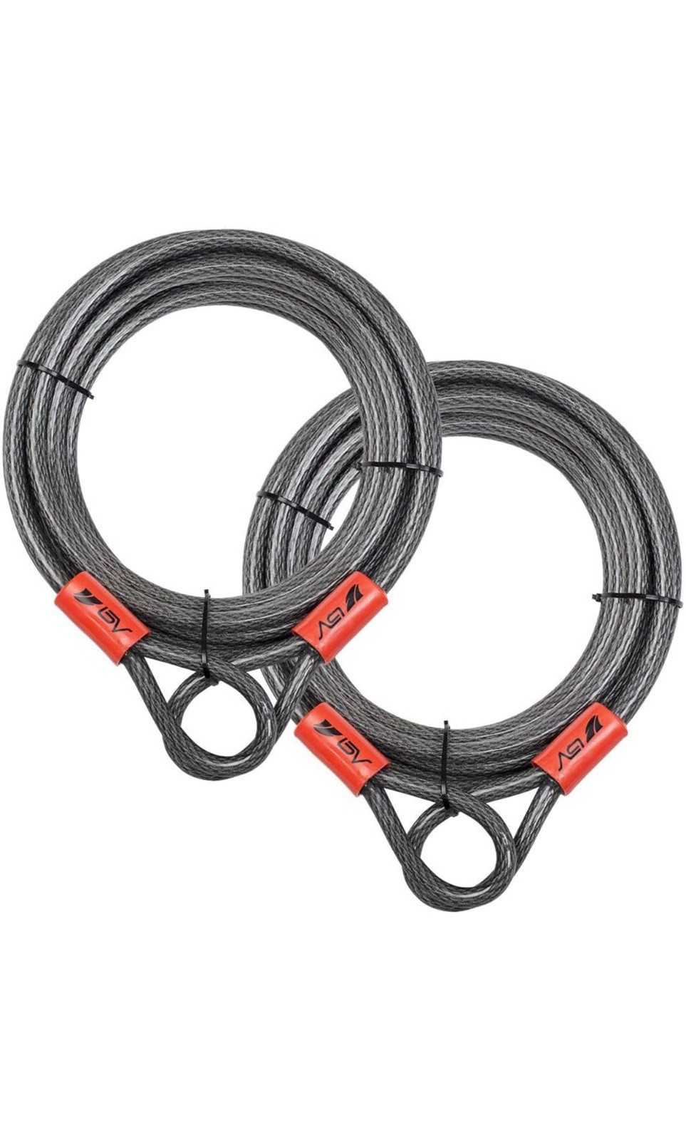 Heavy-Duty 30FT Security Cable Lock with Loops - 10mm (3/8 Inch) Cut-Resistant B