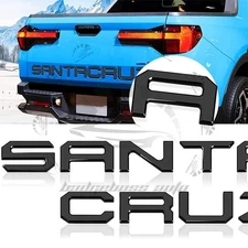 3D GLOSSY BLACK RAISED DOMED TAILGATE LETTERS EMBLEM 2022-2025 FOR SANTA CRUZ