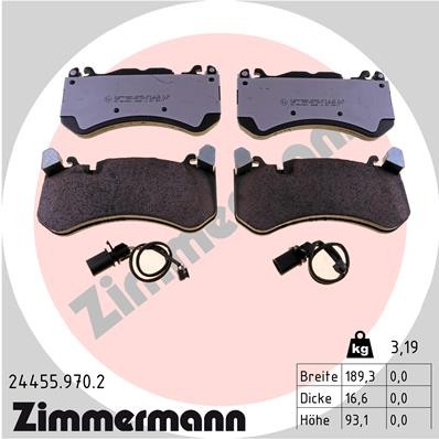 Zimmermann 24455.970.2 brake pad set, disc brake for Audi