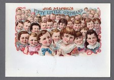 CIGAR BOX LABEL old original RARE Fifty Little Orphans * Must be seen * #043