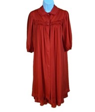 Vintage Shadowline Red Peignoir Set M Nylon, Tricot,lace