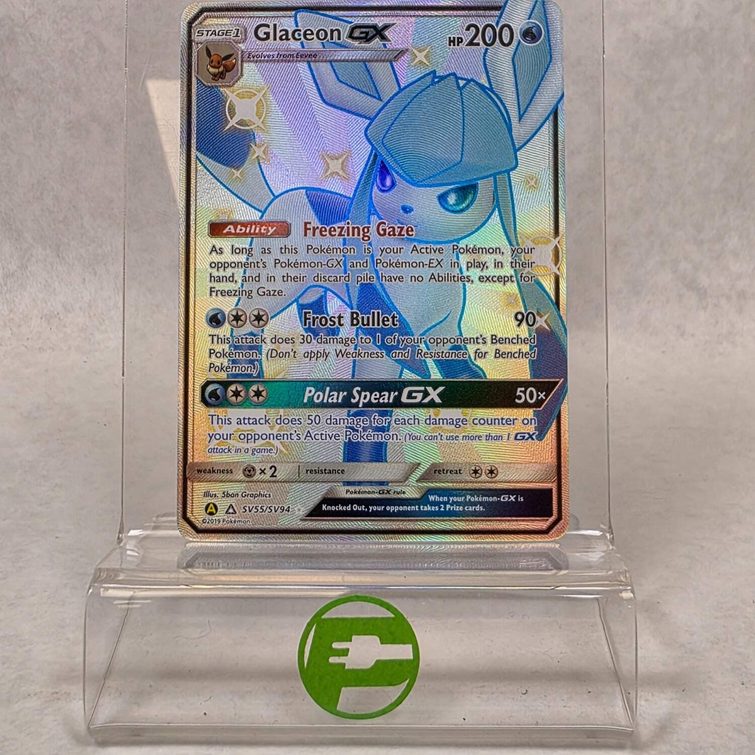 Pokémon TCG Hidden Fates: Shiny Vault Glaceon GX sv55/sv94 Holo Textured English