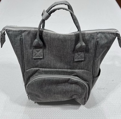 Gray Insulated Diaper Bag Backpack Tote Baby Cooler Travel Organizer Unbranded