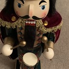 Wooden Christmas Nutcracker Drummer Figure Burgundy Cape Multicolor China — photo 2