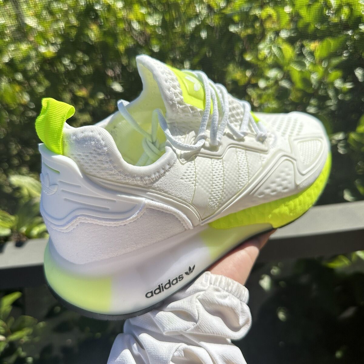 Adidas ZX 2K Boost White Solar Yellow Men's Athletic Shoes Adidas ZX 2K Boost White Solar Yellow Men's Athletic Shoes
