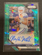 2018 Panini Prizm Green Cracked Ice 12/15  Mike White Auto Rookie RC QB Jets