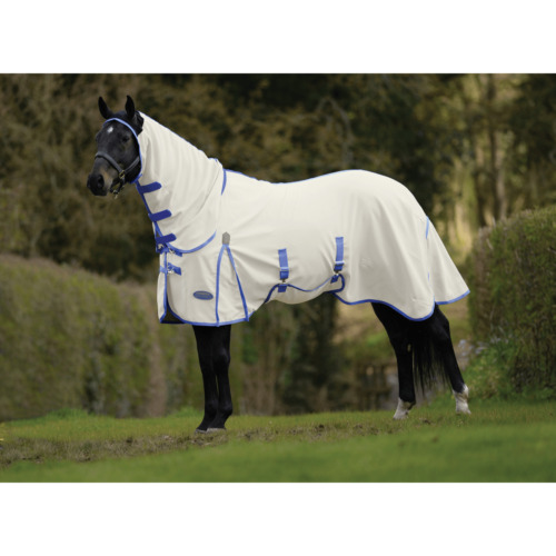 Weatherbeeta Comfitec Shield Combo Neck Horse Rug with Ear Hood | White/Blue