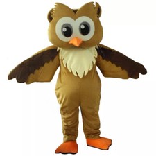 Professional Brown Owl Mascot Costume Suit Party Game Fancy Dress Parade Adults