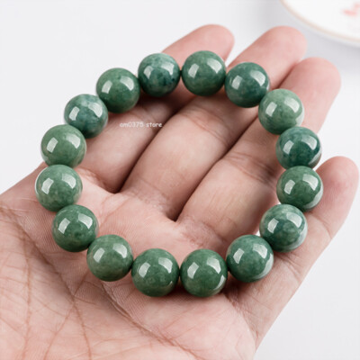Natürliche A Klasse Jadeit Bohne Grün 8/10/13 mm Runde Kugel Perlen Jade Armband
