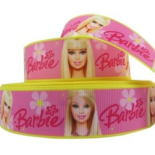 Classic American Doll Barbie Themed 1" Wide Repeat Ribbon Sold in Yard Lots