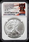2020 (P) Silver Eagle MS 70 by NGC! Struck at the Philadelphia Mint! sku 4020