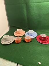 Vtg HAZEL ATLAS Glass LITTLE HOSTESS Child  s TEA SET Moderntone Platonite 14 Pcs