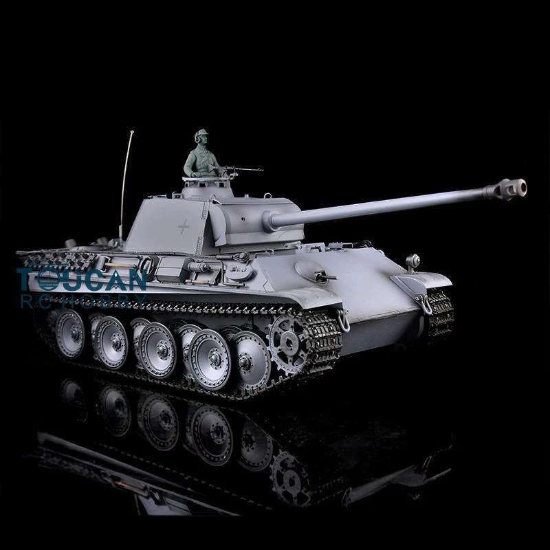 Tanque 1/16 Henglong 7.0 mejorado German Panther G RTR RC gris 3879 pistas de metal Foto 4 de 4
