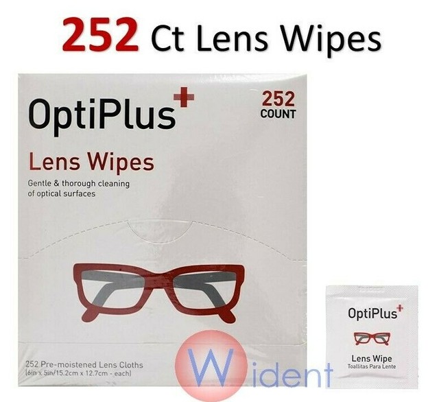 252 Ct OptiPlus Lens Wipes PreMoistened Cloths Individually Sealed eBay