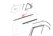 MB GLE W167 Türfenster hinten rechts, äußere Dichtungsschiene, A1677307001 MB GLE W167 Türfenster hinten rechts, äußere Dichtungsschiene, A1677307001