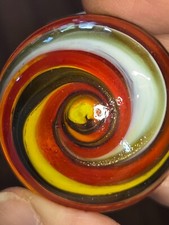 Art Glass Marble Large Shooter Swirled Davis Family