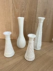 Vintage Milk Glass Bud Vase Lot - set of 4