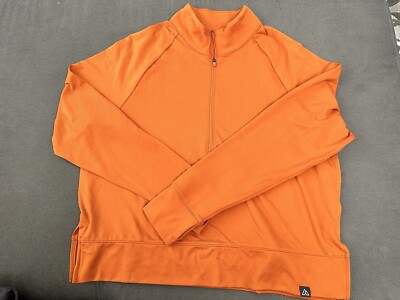 Alpine Design Womens L 1/4 Zip Pullover Orange UPF 50+ Wicking Stretch Top