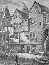 Edinburgh OLD HOUSES IN THE COWGATE SOUTH BRIDGE Original Victorian Print c1881