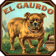 EL GAURDO BULLDOG CIGAR CUBAN DOG VINTAGE POSTER REPRO SMALL