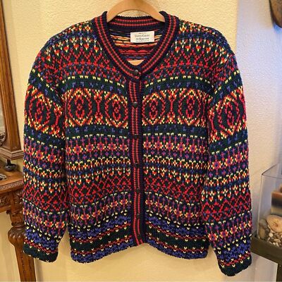 UNITED COLORS OF BENETTON ウールジャケット イタリア Vintage UNITED COLORS OF BENETTON Multi-Color Wool Blend Cardigan
