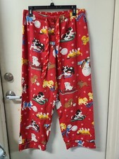 Nick Nora "Puppies Playing in the Snow" Flannel PJ Bottoms - SZ. M