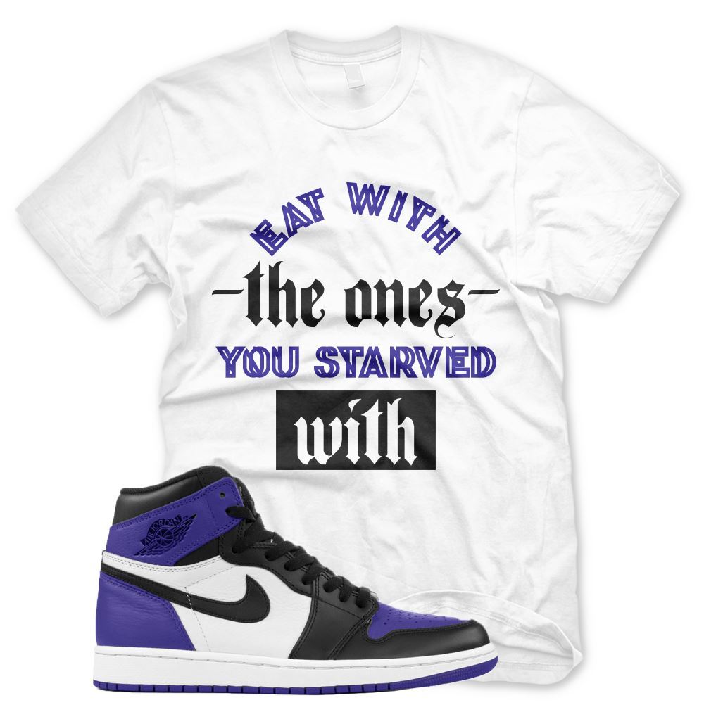 White STARVED WITH T Shirt J1 High Court Purple Air Force One Vandal