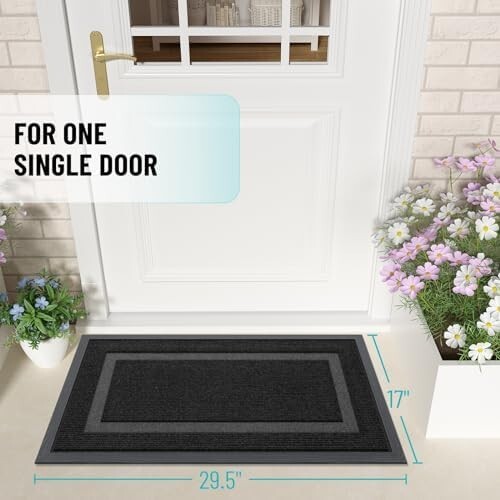 Front Door Mat Indoor Outdoor Entrance Waterproof Natural Rubber Easy