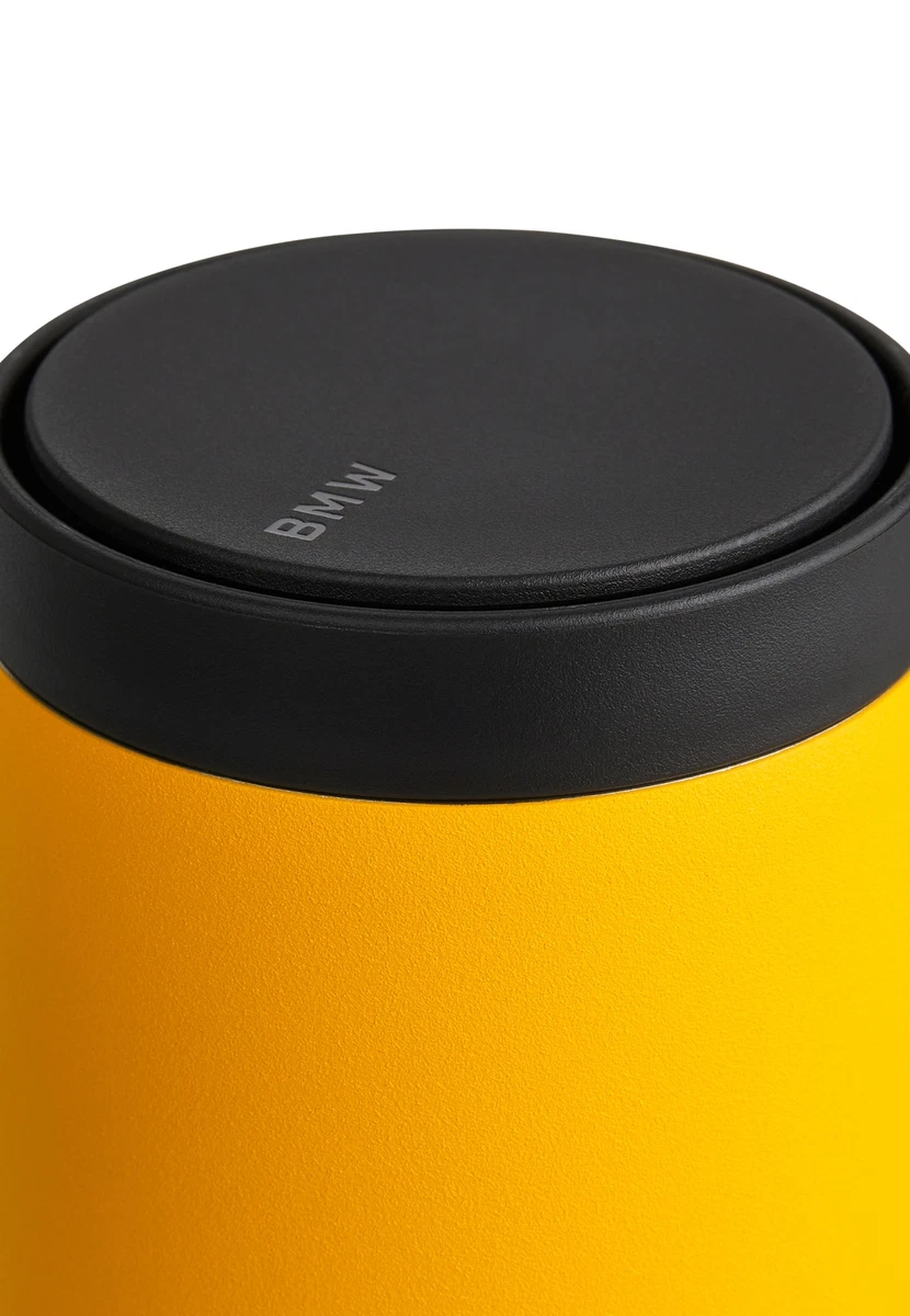 BMW Genuine Thermo Mug Push Yellow Tea Coffee Thermal Cup Travel 
