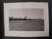 Photo ancienne Snapshot  Chicago musée Michigan lake lac 1960 tirage argentique