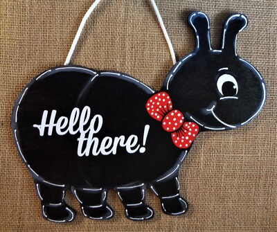 ANT Hello There or Welcome Sign Plaque Hand Painted Front Door Indoor Outdoor