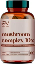 10-in-1 Mushroom Complex -60 Vegan Capsules | Supports Immune Function | Non-GMO